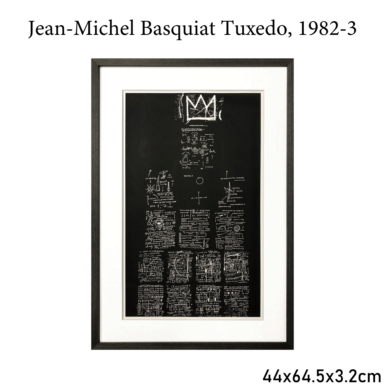 Rakuten - ＼本日5のつく日★店内全品★10倍ポイントアップ中！／アートフレーム バスキア Jean-Michel Basquiat Tuxedo, 1982-3 44x64.5x3.2cm インテリア 額入り アート アートパネル リビング 玄関 プレゼント 飾る おしゃれ 送料無料