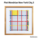 \本日5のつく日★店内全品★10倍ポイントアップ中!/アートフレーム モンドリアン Piet Mondrian New York City,3 53x53x3c...