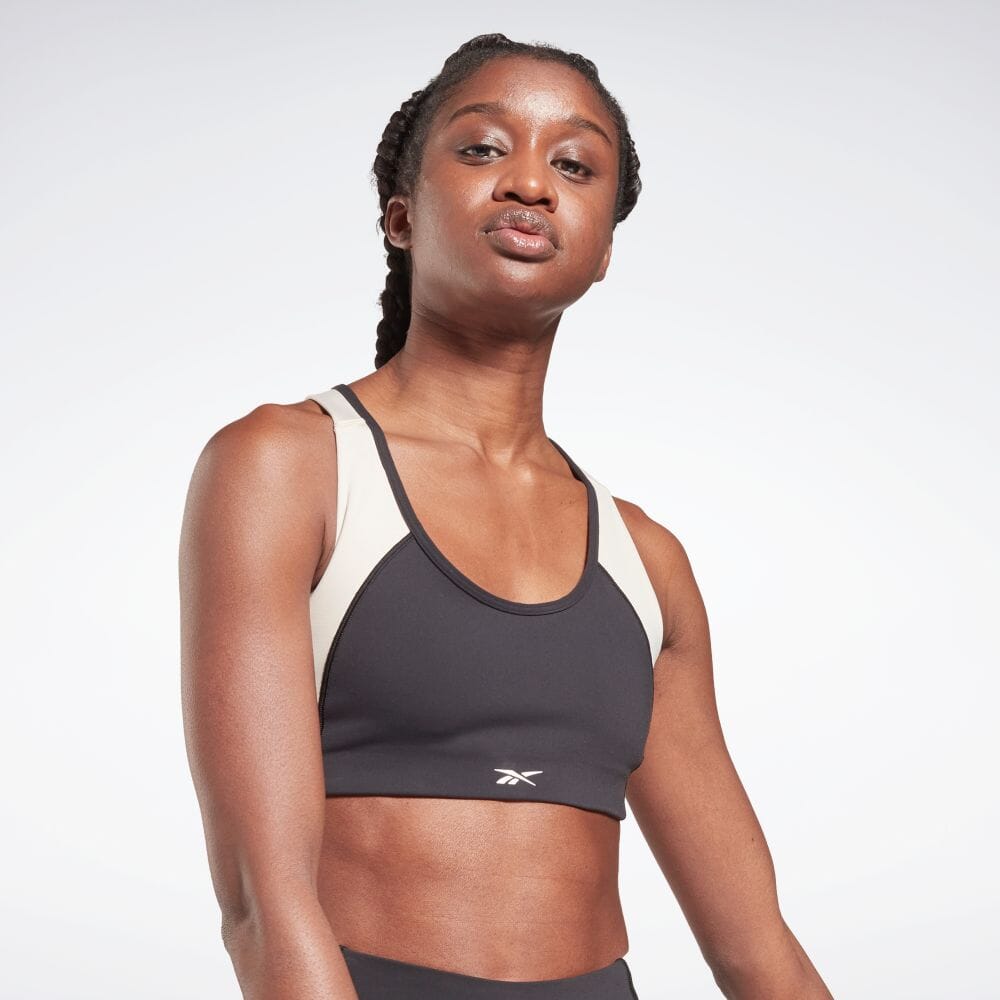 【公式】リーボック Reebok 返品可 Lux レーサー パデッド カラーブロック スポーツブラ / Lux Racer Padded Colorblock Sports Bra レディース GS8925 トレーニング ウェア・服 ブラック summer_sale