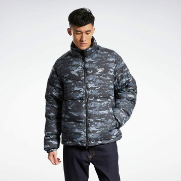 【公式】リーボック Reebok 返品可 プレミアム ファウンデーション カモフラージュ ダウン ジャケット / Premium Foundation Camouflage Down Jacket メンズ H45321 トレーニング ウェア・服 ブラック ダウンジャケット