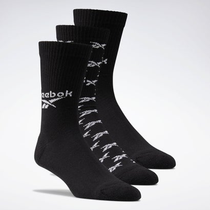 楽天Reebok Online Shop 楽天市場店【リーボック公式】クラシックス フォールドオーバー クルー ソックス 3足組 / Classics Fold-Over Crew Socks 3 Pairs （ブラック）