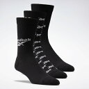 クラシックス フォールドオーバー クルー ソックス 3足組 / Classics Fold-Over Crew Socks 3 Pairs （ブラック）