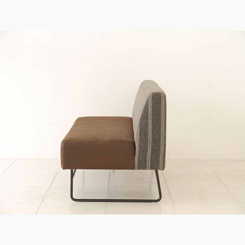 ダイニングソファ ダイニングソファー 2人用 食卓 椅子 アームレスソファ ベンチ型 ロースタイル カフェ ナチュラル ビンテージ レザー ダメージ加工 ファブリック 北欧 インダストリアル [2]