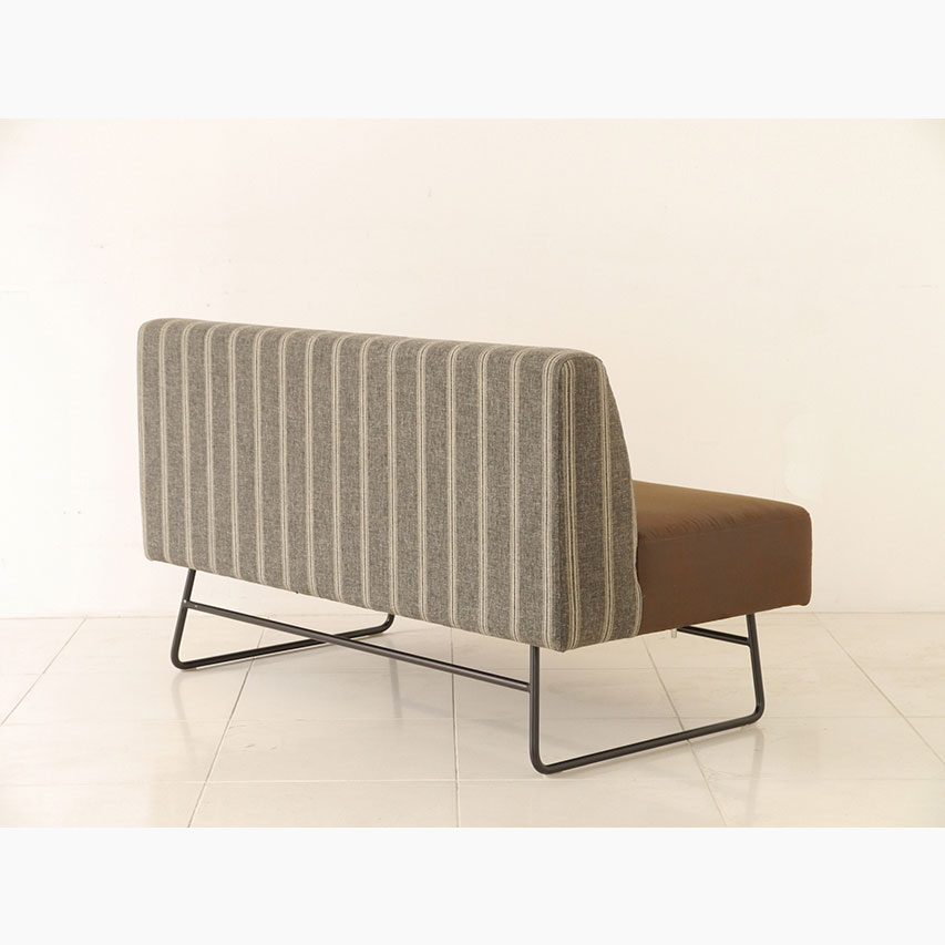 ダイニングソファ ダイニングソファー 2人用 食卓 椅子 アームレスソファ ベンチ型 ロースタイル カフェ ナチュラル ビンテージ レザー ダメージ加工 ファブリック 北欧 インダストリアル [3]