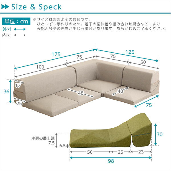 【日本製】ローソファ 3点セット フロアーソファ ローソファー sofa ファブリック L型 L字 コーナー リクライニング カバーリング 洗濯 洗える カーバーリングソファ 1「レイアウト自由」リビング [2]