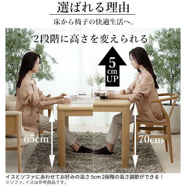 ダイニングこたつ 高脚こたつ 食卓 テーブル 椅子式 椅子用 ハイこたつ ハイタイプこたつ 長脚こたつ コタツ 正方形 長方形 一人 二人 日本製 国産 継ぎ足 高さ調節 シンプル 北欧 モダン カジュアル