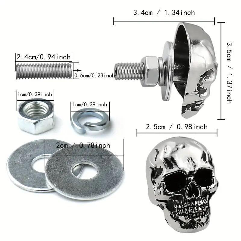 スカル どくろ　がいこつ　ナンバープレート ボルト　キット2個セット バイク　ハーレー　アメ車　アメリカン　ナンバーボルト...