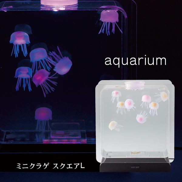 アクアリウム AQUARIUM ミニクラゲ スクエアL 18159 イシグロ インテリア 人工 癒し シリコン ジェリーフィッシュ 水槽