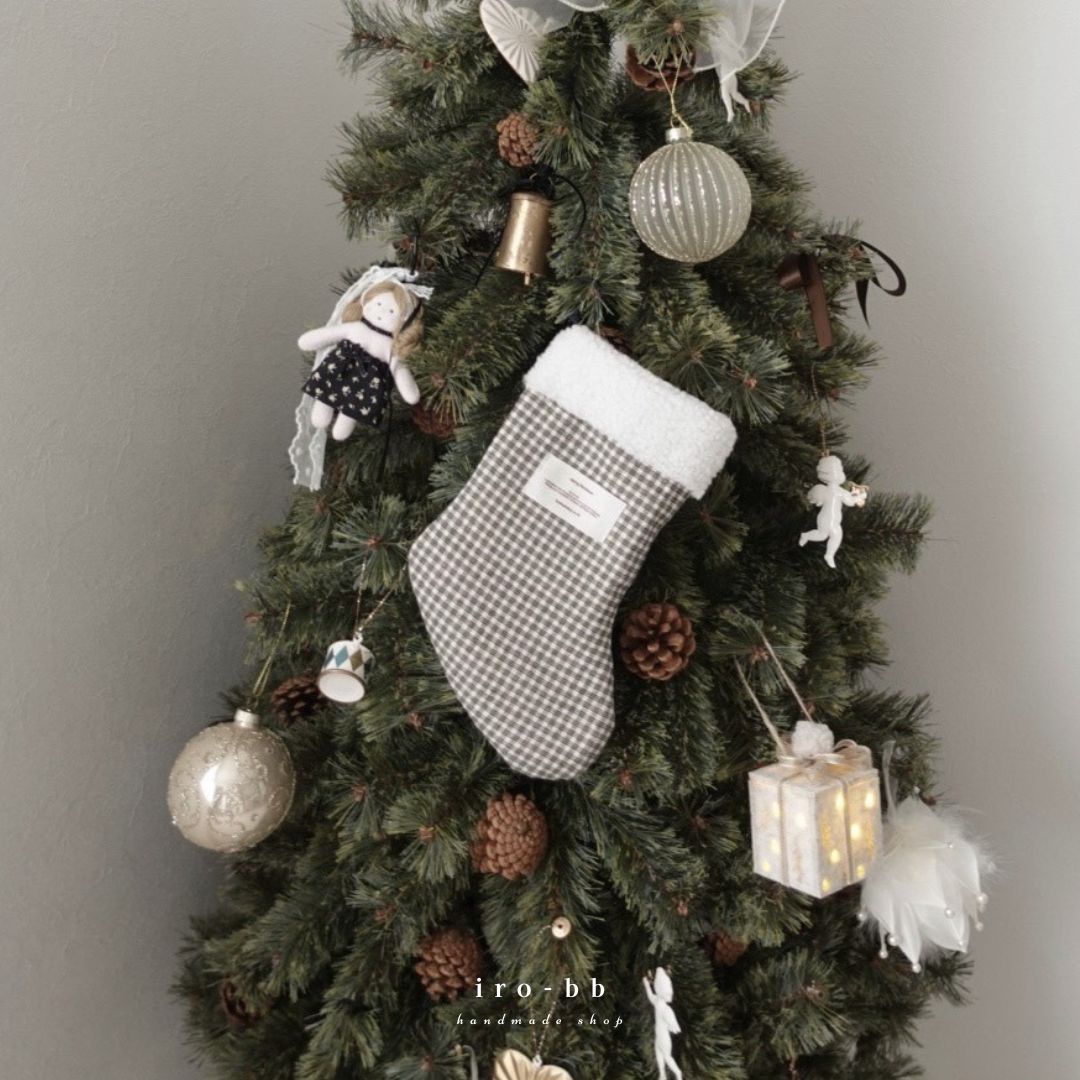 【iro-bb】クリスマスソックス 靴下 プレゼント サンタクロース フォトアイテム メモリアルフォト 帽子 子供 キッズ 衣装 飾り付け 記念撮影 ベビー 白 ボア ホワイト クリスマスツリー 飾り付け オーナメント 装飾