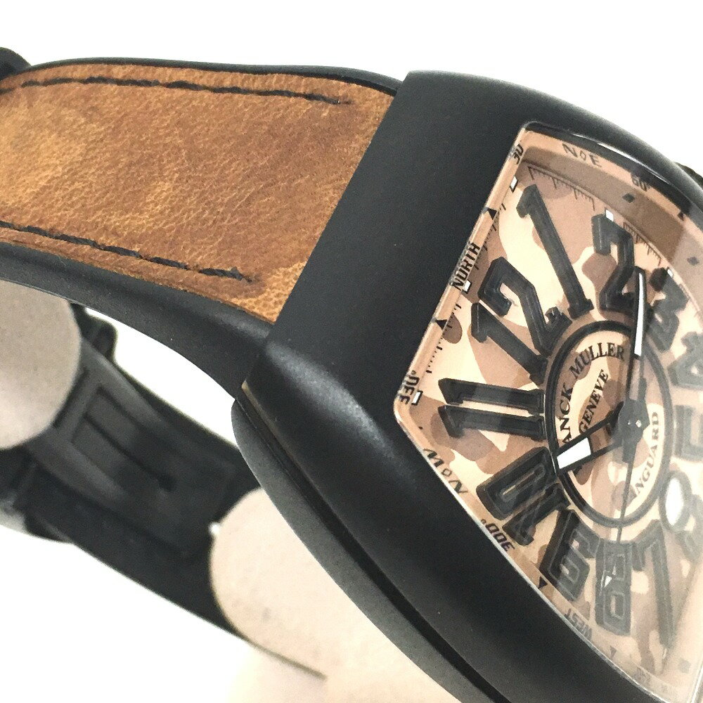 FRANCK MULLER フランクミュラー V45SCDT CAMO メンズ腕時計 ヴァンガード カモフラージュ 腕時計 チタン/レザー×ラバーベルト ブラック×ブラウン メンズ 未使用【中古】