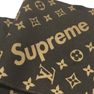 LOUIS VUITTON ルイ・ヴィトン MP1891 モノグラム メンズ レディース ルイヴィトン×シュプリーム 17aw Supreme Louis Vuitton Monogram Scarf マフラー ブラウン ユニセックス【新品】