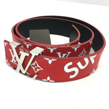 LOUIS VUITTON ルイ・ヴィトン MP015 17aw Supreme Louis Vuitton Initiales 40 MM Belt ルイヴィトン×シュプリーム モノグラム サンチュール LV イニシャル ベルト レザー レッド メンズ【新品】