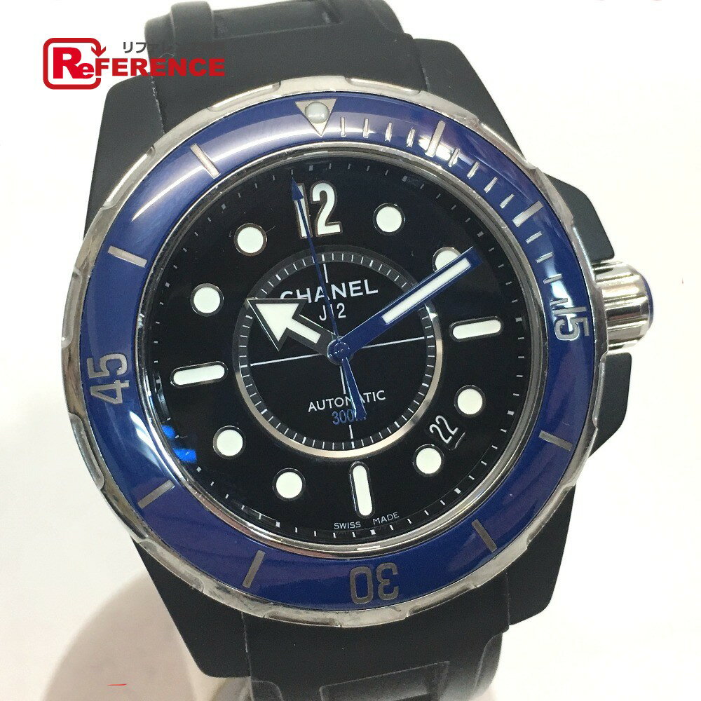 CHANEL シャネル H2559 メンズ腕時計 J12 マリーン ブルーベゼル 腕時計 セラミック / ラバーベルト ブルー×ブラック メンズ【中古】