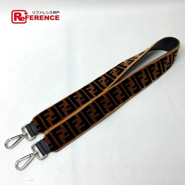 FENDI フェンディ 8AV077A0KCF0TWL ストラップ ユー FF柄 ズッカ ショルダーストラップ カーフレザー/ポリエステル/合成樹脂×刺繍:ビスコース ブラウン レディース 新品同様【中古】