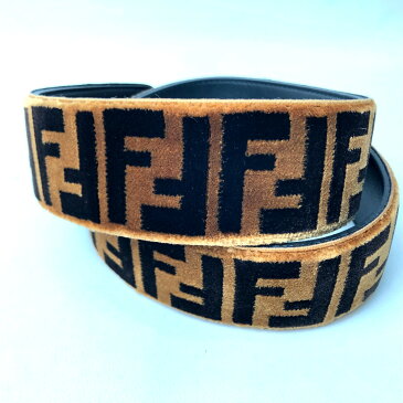 FENDI フェンディ 8AV077A0KCF0TWL ストラップ ユー FF柄 ズッカ ショルダーストラップ カーフレザー/ポリエステル/合成樹脂×刺繍:ビスコース ブラウン レディース 新品同様【中古】