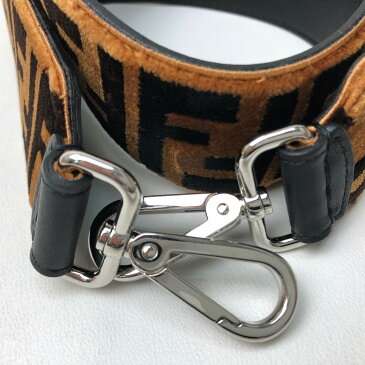 FENDI フェンディ 8AV077A0KCF0TWL ストラップ ユー FF柄 ズッカ ショルダーストラップ カーフレザー/ポリエステル/合成樹脂×刺繍:ビスコース ブラウン レディース 新品同様【中古】