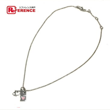 Christian Dior クリスチャンディオール アクセサリー ロゴ ハートプレート ネックレス メッキ シルバー レディース【中古】
