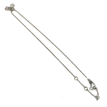 Christian Dior クリスチャンディオール アクセサリー ロゴ ハートプレート ネックレス メッキ シルバー レディース【中古】