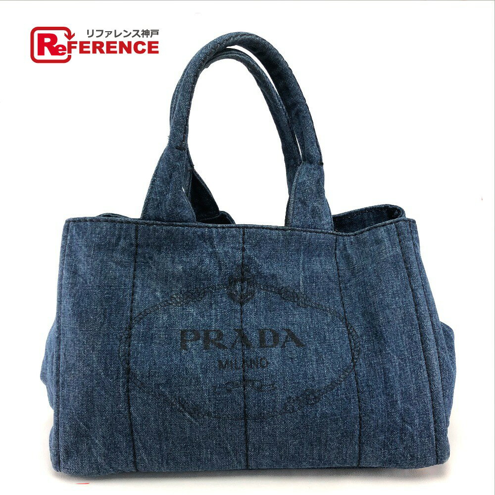 PRADA プラダ B1877B カナパ DENIM(デニム) カバン スモールトートバッグ ハンドバッグ デニム レディース アヴィオ ブルー 