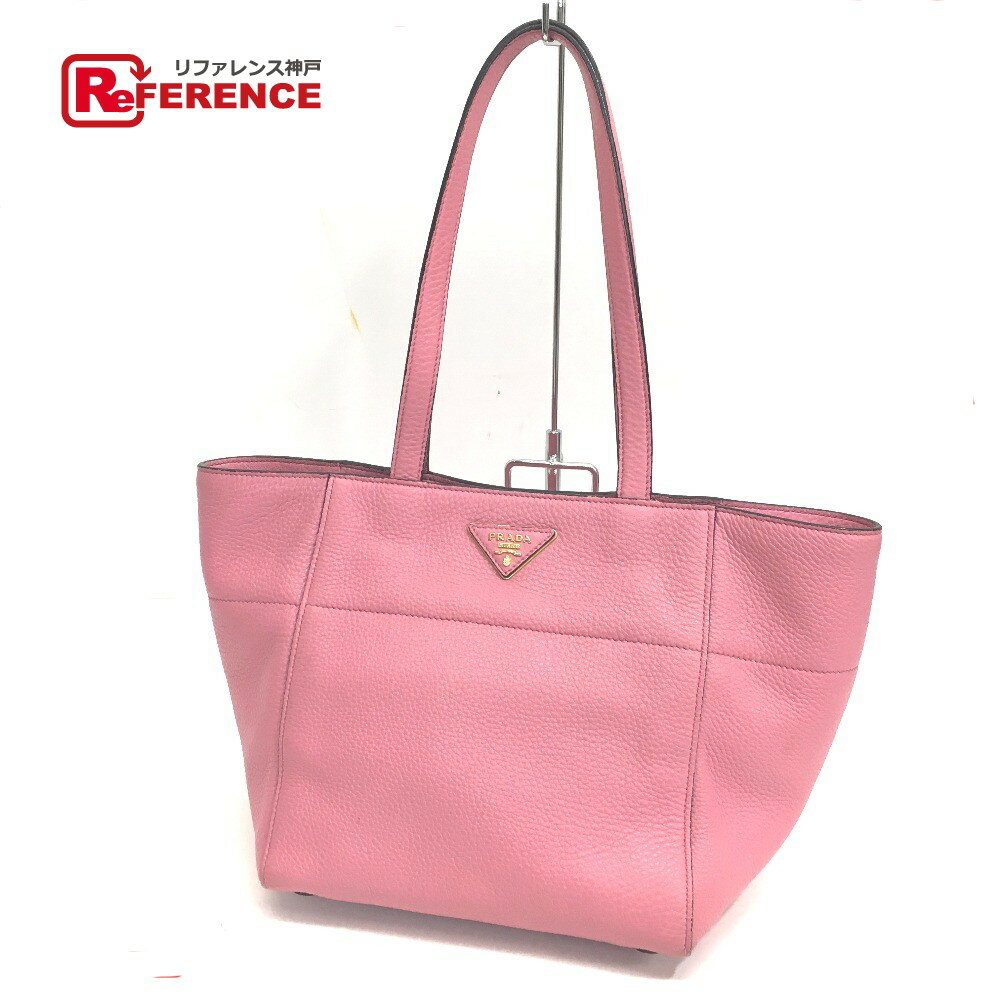 PRADA プラダ BR5092 トートバッグ ヴィテロ ダイノ トートバッグ カーフレザー BEGONIA ピンク レディース【中古】