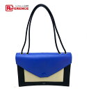 CELINE セリーヌ 2015年春夏 トリコロール ポケットミディアムクラッチ 2way 肩掛け ショルダーバッグ クラッチバッグ レザー レディース ブルー...