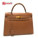 HERMES エルメス ケリー32 外縫い ハンドバッグ クシュベル ゴールド レディース【中古】