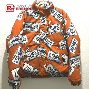 Supreme シュプリーム 17Aw License Plate Puffy Jacket ライセンス プレート パフィー ジャケット タグ有 ダウンジャケット コットン / ポリエステル オレンジ系 メンズ【中古】