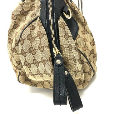GUCCI グッチ 223974 トートバッグ ハンドバッグ スーキー ロゴストラップ ショルダーバッグ GGキャンバスxレザー/ ベージュ レディース【中古】