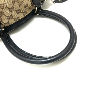 GUCCI グッチ 223974 トートバッグ ハンドバッグ スーキー ロゴストラップ ショルダーバッグ GGキャンバスxレザー/ ベージュ レディース【中古】