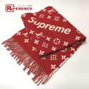 LOUIS VUITTON ルイヴィトン MP1890 17aw Supreme Louis Vuitton Monogram Scarf ルイヴィトン×シュプリーム モノグラム メンズ レディース マフラー ウール/カシミヤ ユニセックス レッド 【新品】