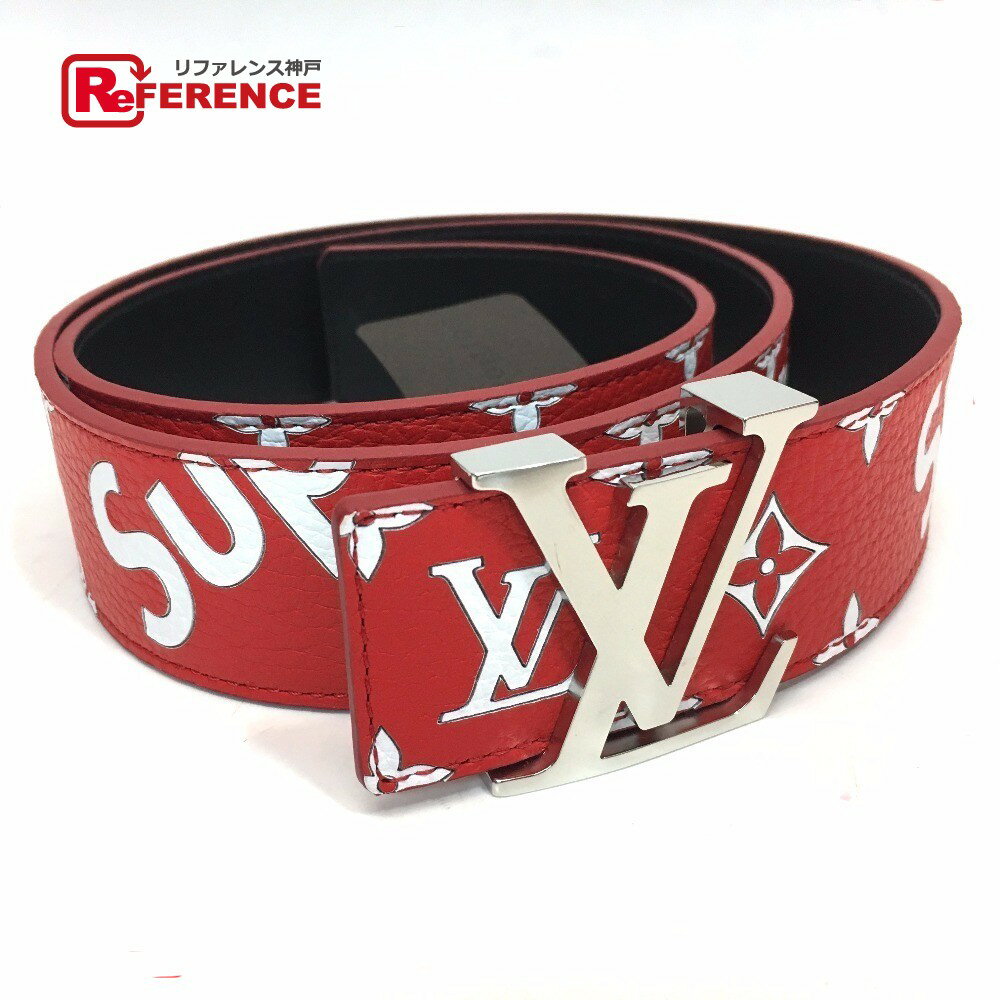 LOUIS VUITTON ルイヴィトン MP015 ルイヴィトン×シュプリーム モノグラム サンチュール LV イニシャル 17aw Supreme Louis Vuitton LV Initiales 40 MM Belt ベルト レザー メンズ レッド 【新品】のサムネイル