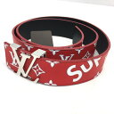 LOUIS VUITTON ルイヴィトン MP015 ルイヴィトン×シュプリーム モノグラム サンチュール LV イニシャル 17aw Supreme Louis Vuitton LV Initiales 40 MM Belt ベルト レザー メンズ レッド 【新品】