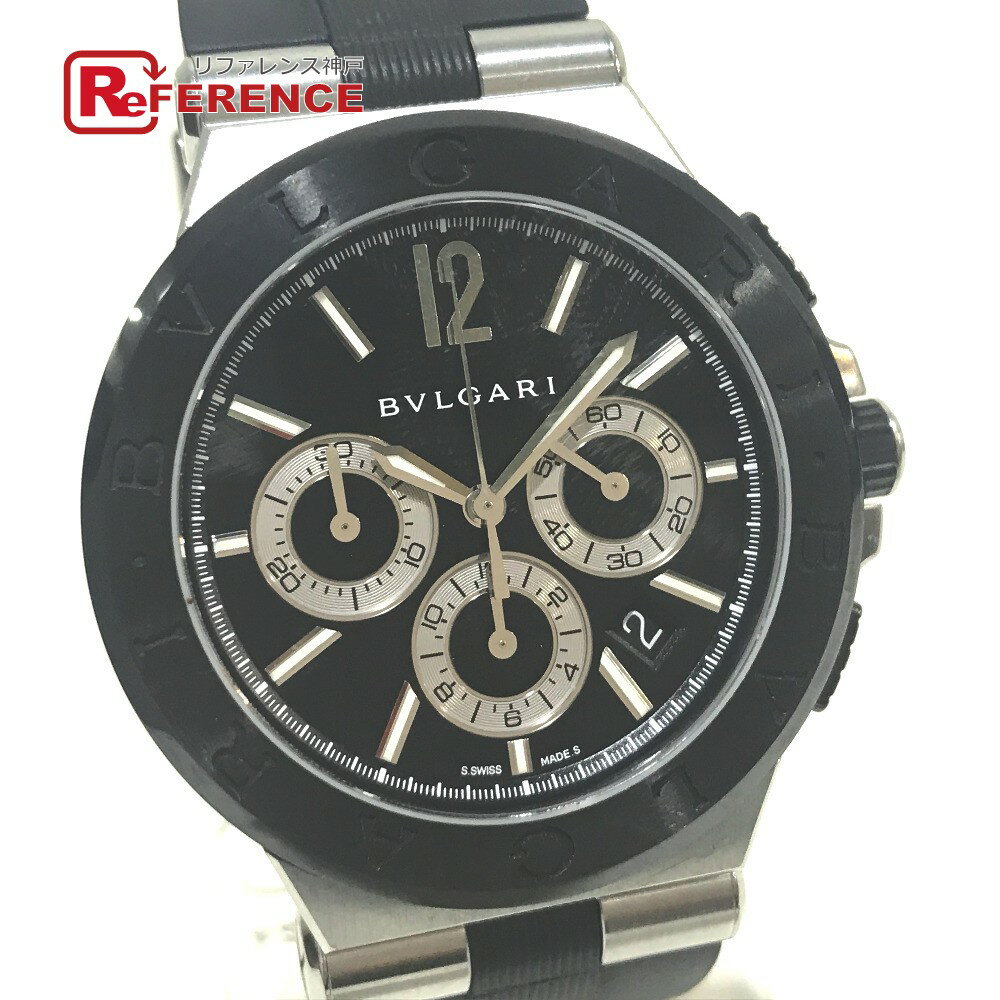 BVLGARI ブルガリ DG42SCCH クロノグラフ ディアゴノ セラミック メンズ腕時計 腕時計 ブラックセラミック /SS/ラバー メンズ シルバー×ブラック 【中古】