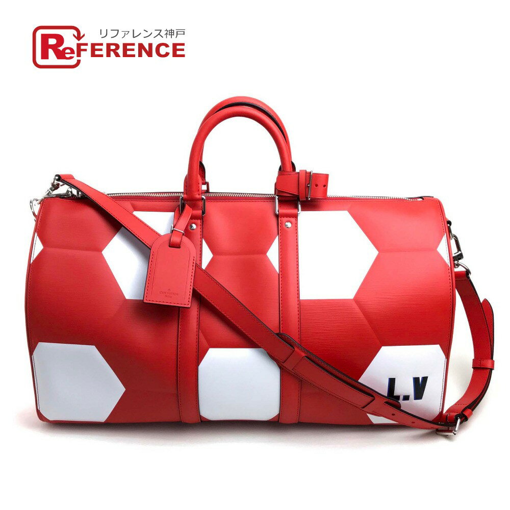 LOUIS VUITTON ルイヴィトン M52121 旅行バッグ 2WAYバッグ　ショルダーバッグ キーポルバンドリエール50 エピ 2018FIFAワールドカップ サッカーボール ボストンバッグ エピレザー ルージュ ユニセックス 未使用【中古】のサムネイル