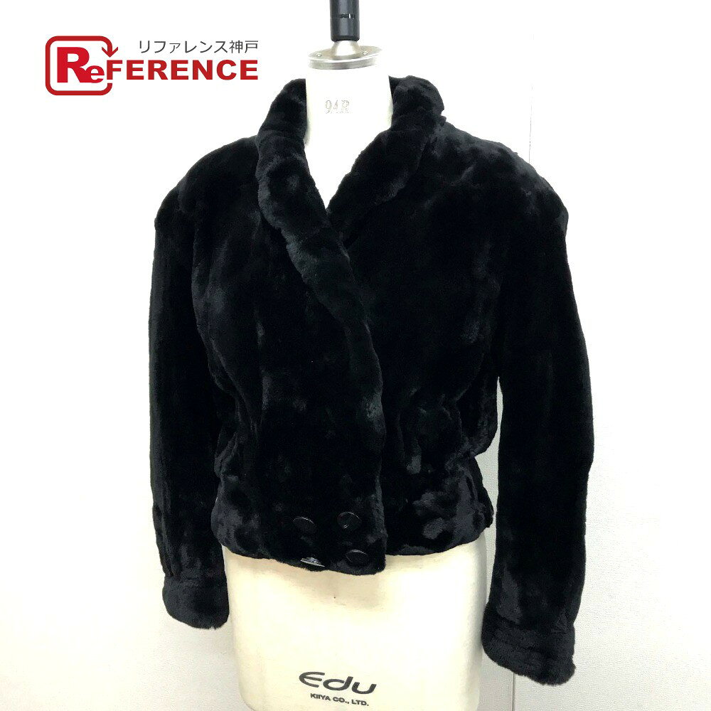 no brand ノーブランド 毛皮 ジャケット KK ショートコート ファーコート シェアードミンク レディース ブラック 【中古】