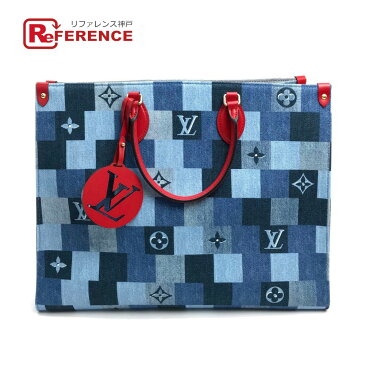 LOUIS VUITTON ルイヴィトン M44992 ショルダーバッグ 2WAYバッグ オンザゴーGM モノグラムデニム トートバッグデニムモノグラム ブルー レディース 未使用【中古】