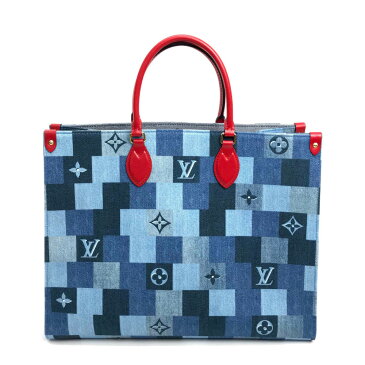 LOUIS VUITTON ルイヴィトン M44992 ショルダーバッグ 2WAYバッグ オンザゴーGM モノグラムデニム トートバッグデニムモノグラム ブルー レディース 未使用【中古】