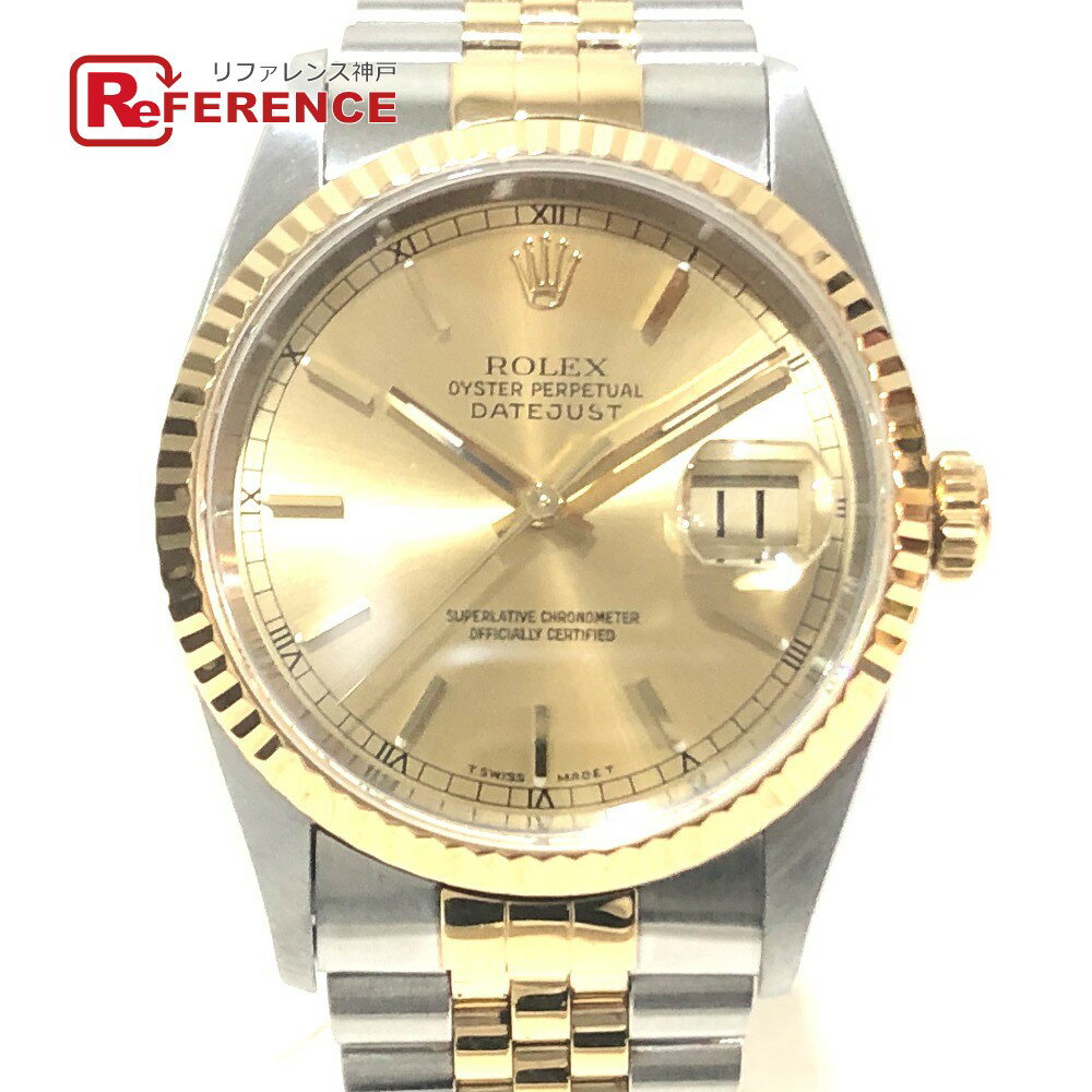 ROLEX ロレックス 16233 デイトジャスト オイスターパーペチュアル メンズ腕時計 デイト 腕時計 K18YG/SS イエローゴールド×シルバー メンズ【中古】