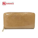 LOUIS VUITTON ルイヴィトン M91470 ヴェルニ ジッピーウォレット ラウンドファスナー長財布 長財布 パテントレザー レディース ノワゼット ベージュ 【中古】