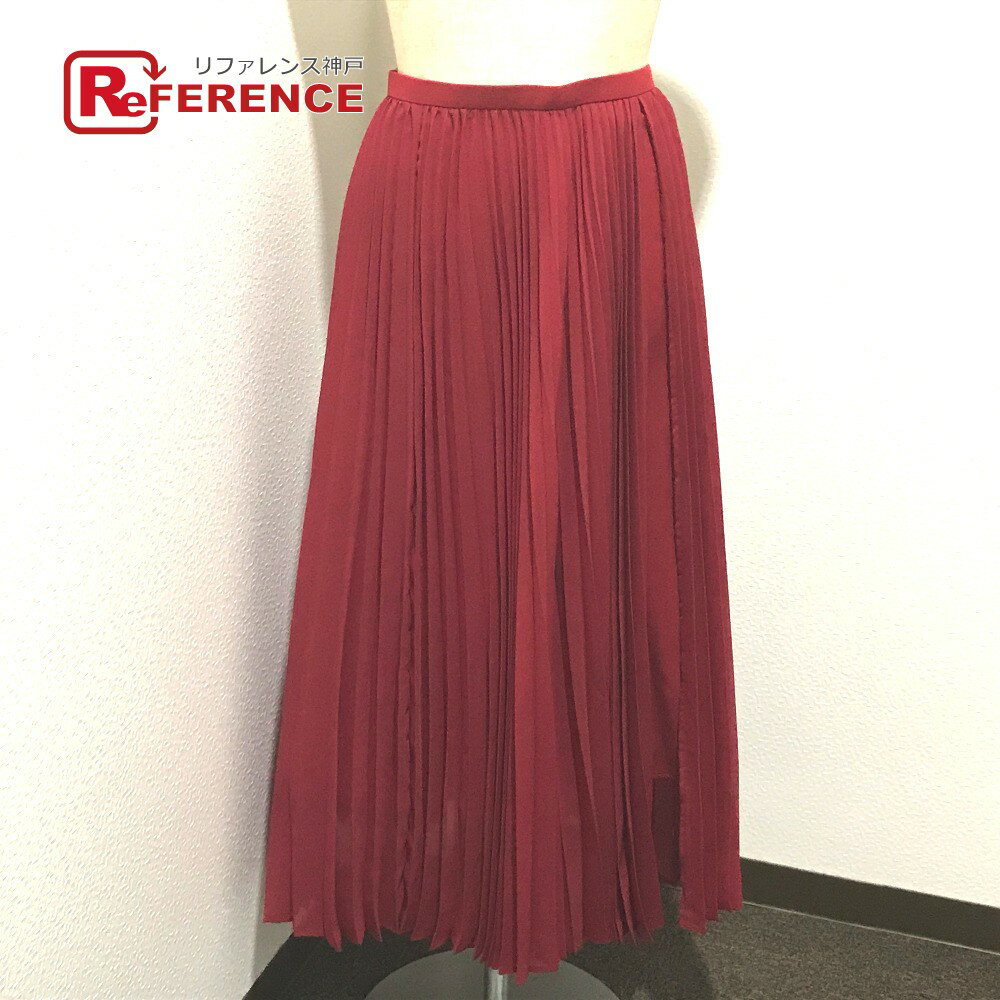 LE CIEL BLEU ルシェルブルー 19A67414 シアー プリーツ ボトムス ロングスカート レディース ボルドー 新品同様 【中古】...