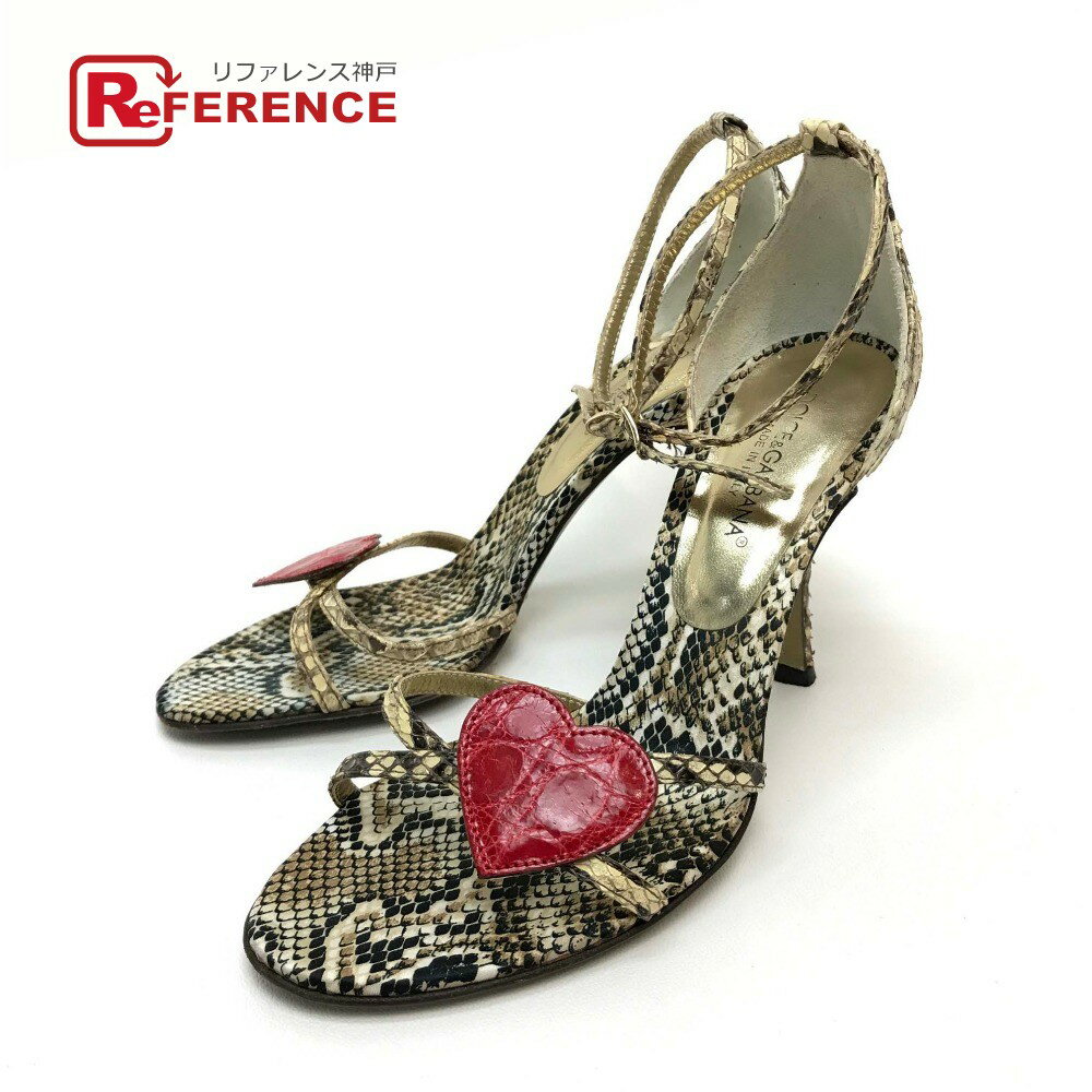 DOLCE&GABBANA ドルチェアンドガッバーナ ヒール ストラップ サンダル パイソン レッド レディース【中古】のサムネイル
