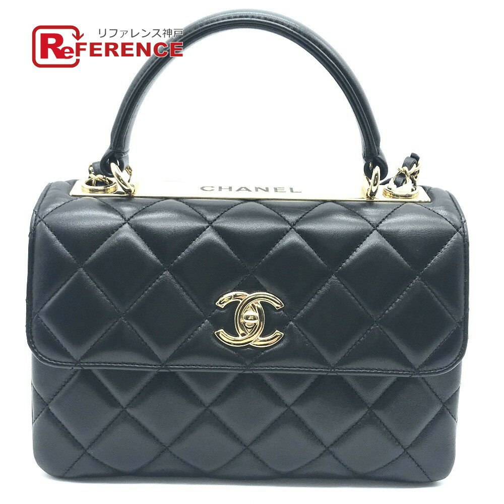 CHANEL シャネル A69923 CCココマーク マトラッセ ロゴプレート ハンドバッグ チェーンショルダー 2wayバッグ ラムスキン レディース ブラック 新品同様 【中古】