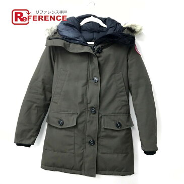 CANADA GOOSE カナダグース 2603JL ブロンテ BRONTE PARKA ファー フード付 長袖 ダウンジャケット ポリエステル カーキ系 レディース【中古】