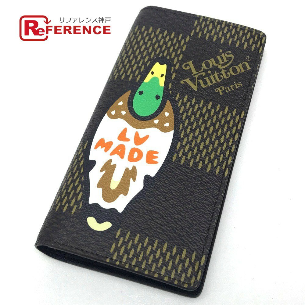 LOUIS VUITTON ルイヴィトン N60393 ダミエジャイアント ポルトフォイユ・ブラザ NIGO® コラボ 長財布 ダミエキャンバス メンズ エベヌ 【新品】のサムネイル