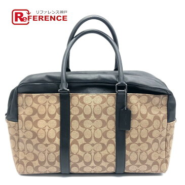 COACH コーチ F78724 シグネチャー 2WAY ショルダーバッグ ビジネスバッグ PVC×レザー ユニセックス ベージュ系×ブラック 【中古】