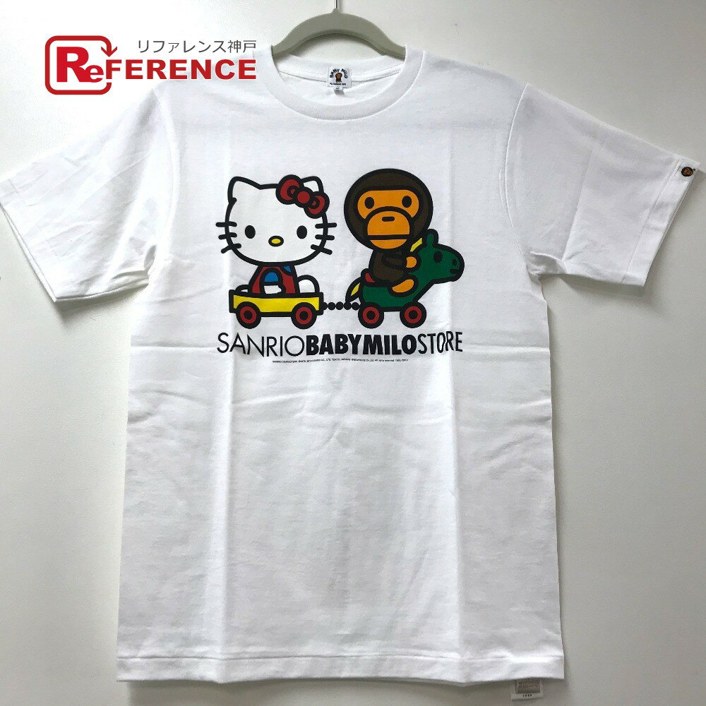 A BATHING APE アベイシングエイプ BAPE STORE 限定 BAPE(ベイプ) マイロ×キティ HORSE(馬) サンリオコラボ 半袖Tシャツ コットン ユニセックス ホワイト 未使用 【中古】