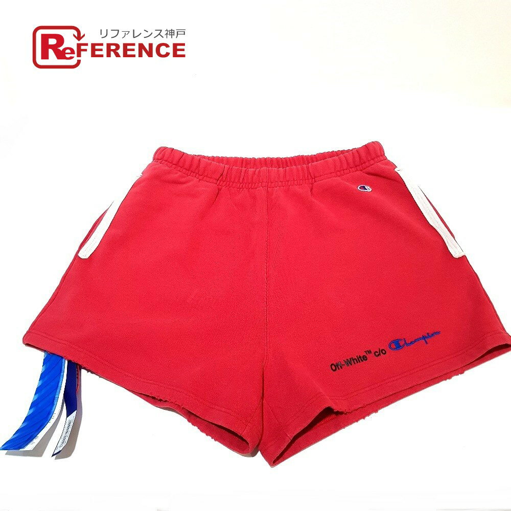 OFF-WHITE オフホワイト OMCI001S スウェット ダメージ加工 アパレル 短ぱん ボトムス ショートパンツ コットン /ポリエステル メンズ レッド レッド 【中古】