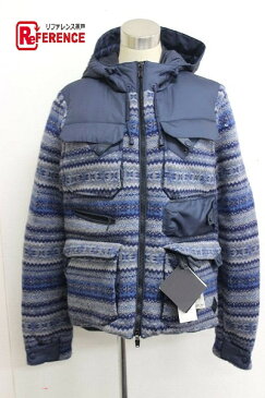 MONCLER モンクレール ダウンコート TENZAM(テンザム) フード付き ダウンジャケット ウール /ポリエステル メンズ ネイビー ネイビー 【中古】