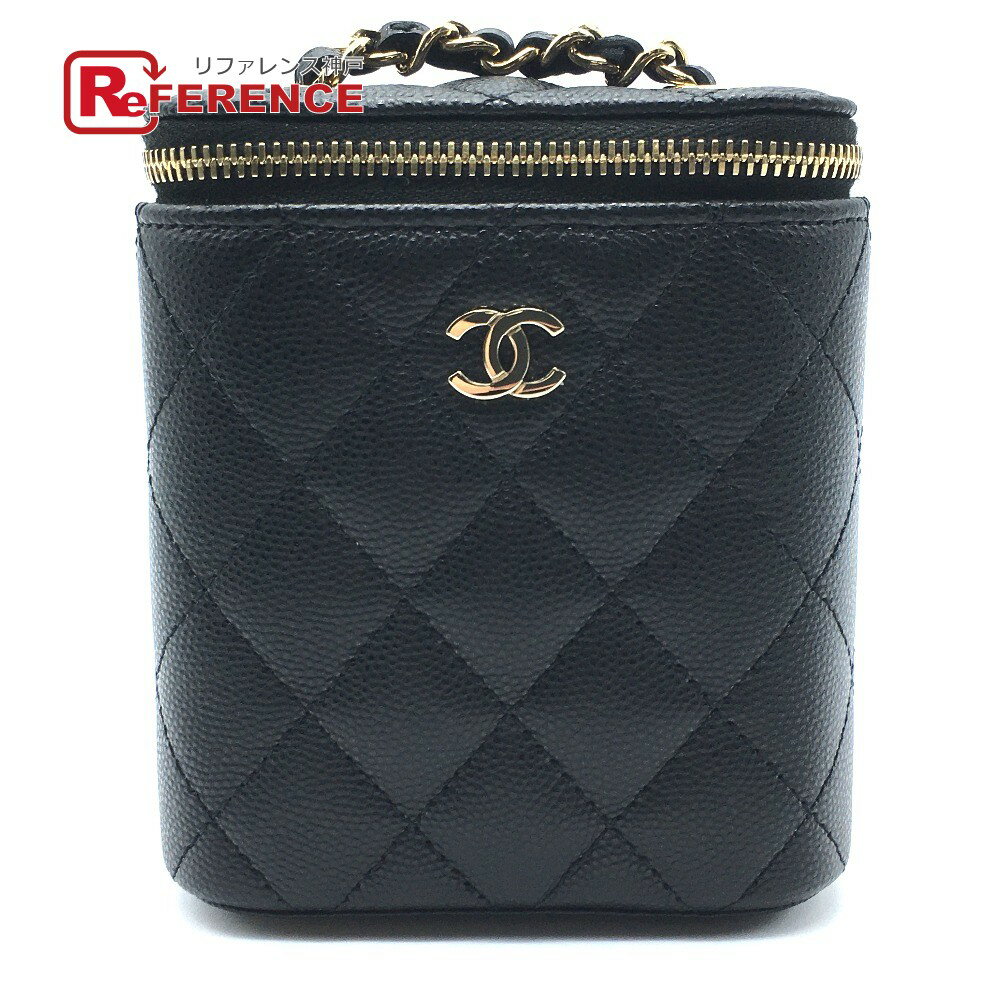 CHANEL シャネル AP1466 CCココマーク チェーン マトラッセ ポシェット ミニ バニティケース ショルダーバッグ キャビアスキン レディース ブラック 未使用 【中古】のサムネイル