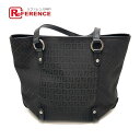 FENDI フェンディ 8BH197 FFロゴ ズッキーノ ズッカ柄 肩掛け トートバッグ キャンバス/レザー レディース ブラック ブラック 【中古】